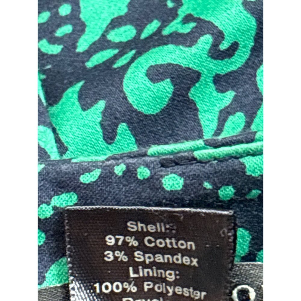 Ann Taylor Factory Pencil Skirt 4 Knee Length Green Black Abstract Floral Lined - Picture 4 of 4